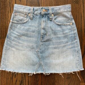 Madewell Light Blue Denim Mini Skirt